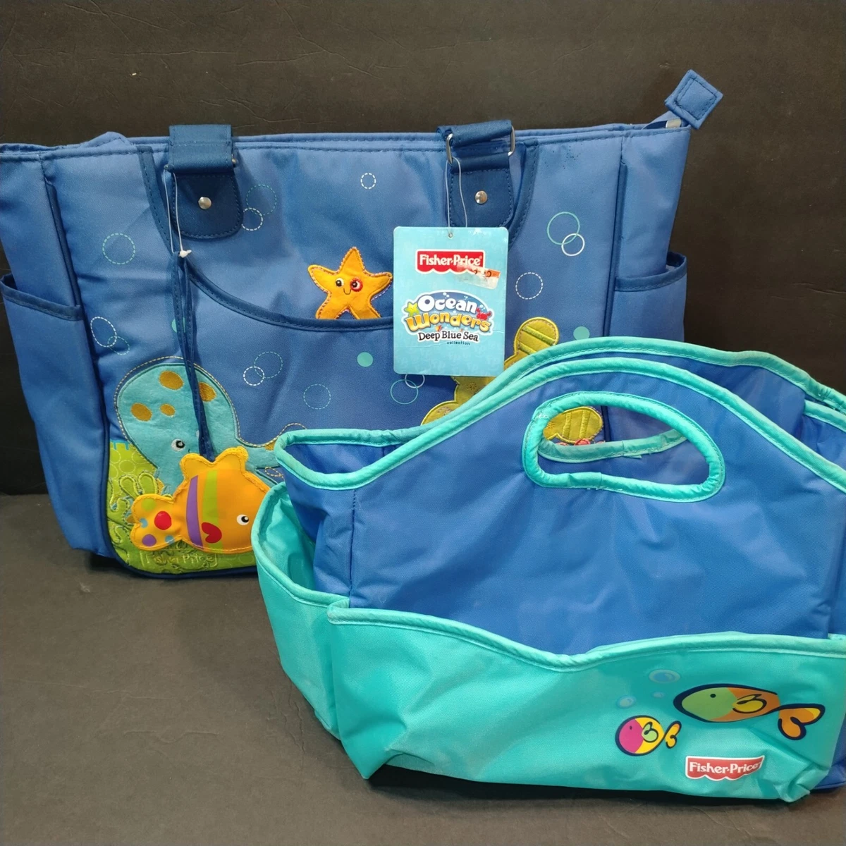 VINTAGE FISHER PRICE Ocean Winders Diaper Bag Bottle Bag Tote
