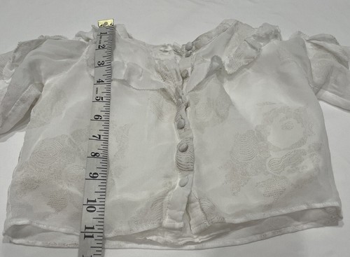A loves a Girls White button down long sleeve blouse with ruffle and lining - Picture 4 of 11