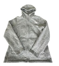 The North Face Women's L Gray Heather Crescent Full Zip Knit Fleece Hoodie