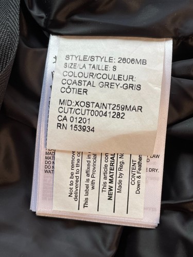 NWT Canada Goose Ventoux Down Jacket Size S Coastal Grey - Picture 7 of 9
