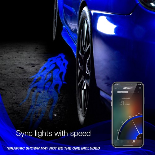4pc Wing CurbFX RGB Projector LED Light Accent Kit XKchrome Smartphone App - Picture 5 of 7