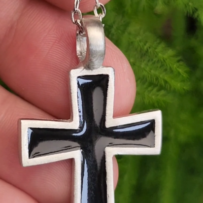 Collana Gioiello Con Ciondolo A Forma Di Croce Grande E - Foto 14