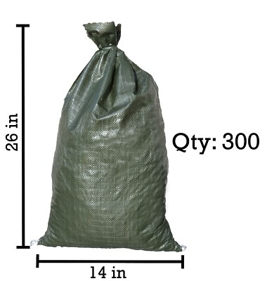 #ad Sandbaggy 300 Green Empty Sandbags For Sale 14x26 Sandbag Sand Bags Bag Poly $139.13