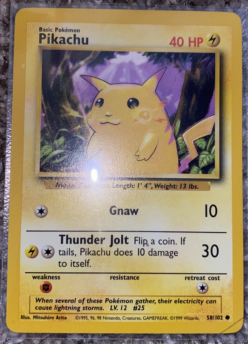 1999 WIZARDS Pokémon Base Set Pikachu 58/102 NM | eBay