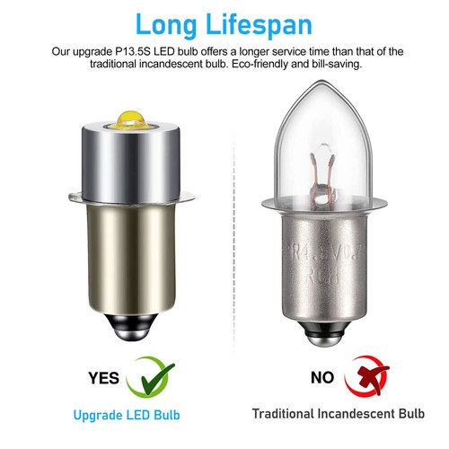 2PCS P13.5S DC6V-24V LED Upgrade Bulbs White Maglite Cell Flashlight 6500K 3W - Picture 4 of 9