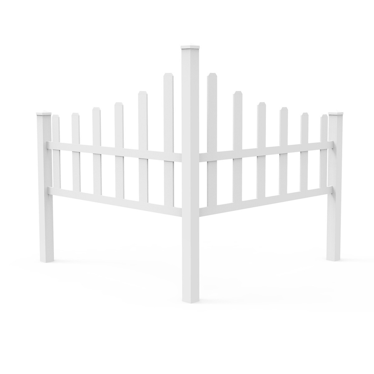 Garden Vinyl Fence Panels Corner Picket Scalloped Fencing with Dog