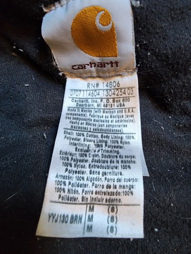 Carhartt YYJ130 BRN Jacket Quilt Lined Youth Sz 8 M Hooded - Picture 5 of 11