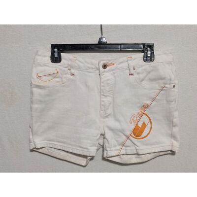 Y2K Pepe Jeans London Embroidered Jean Shorts White Women's Size 32