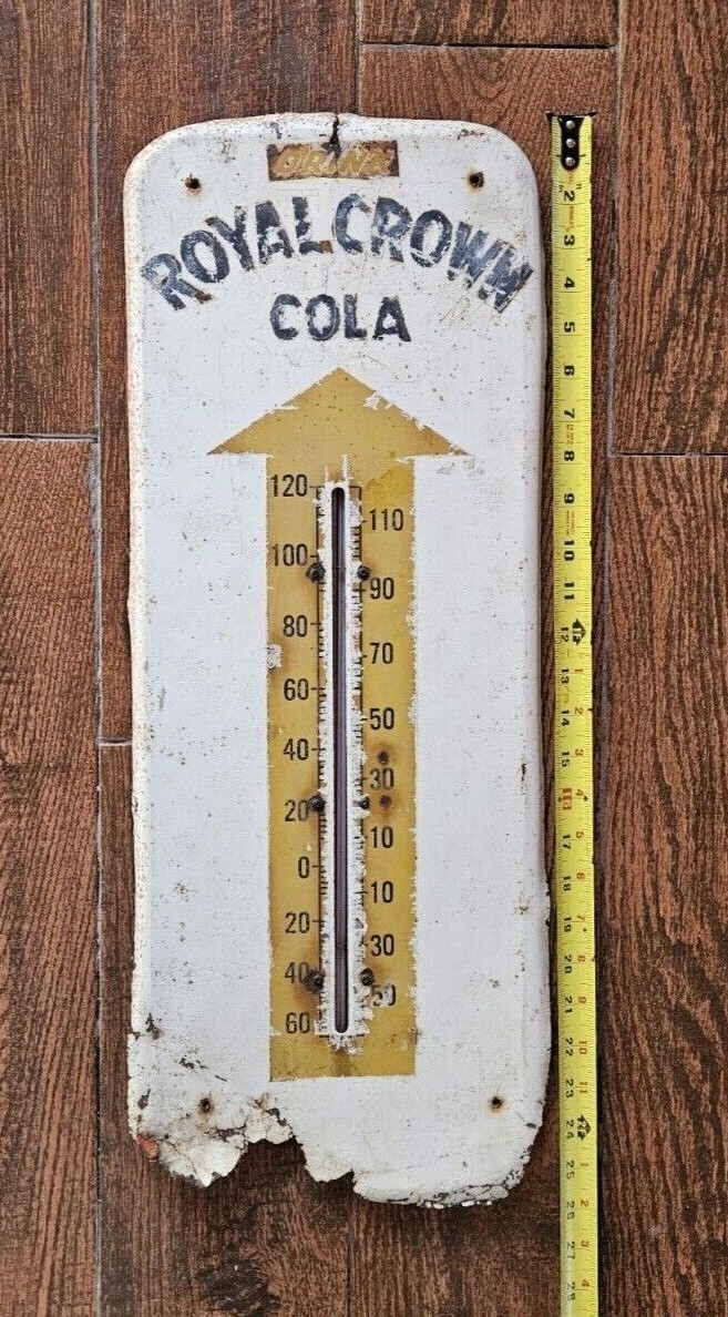 Vintage Drink Royal Crown Cola Thermometer, 10" wide by 26" tall. eBay