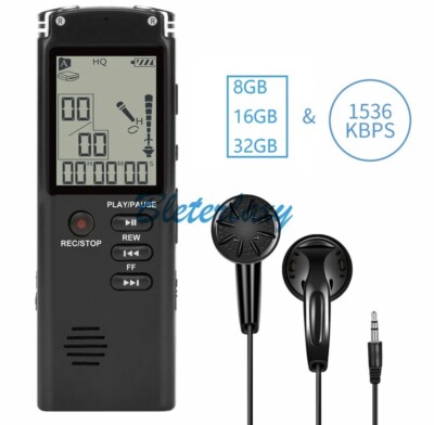 PORTABLE DIGITAL VOICE RECORDER MP3 USB AUDIO VOICE RECORDER 16GB