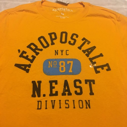nwt aeropostale mens size medium yellow logo short sleeve t