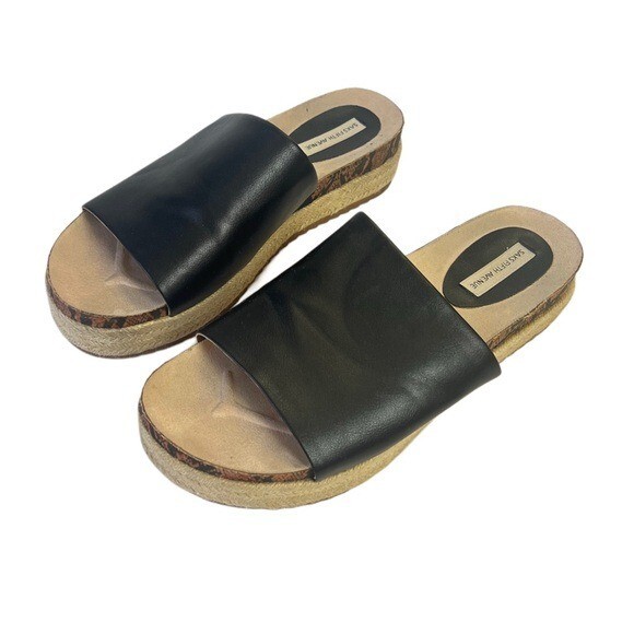 APL Scarpe sandali mules Saks Fifth Avenue ecopelle nero plateau slides 9