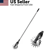 Wheel Rotary Shear Sidewalk Lawn Edger Stainless Steel Handle with Cushion Grip