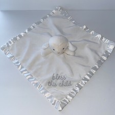 Stepping Stones White Lamb Security Blanket Bless This Child Embroidered Sheep