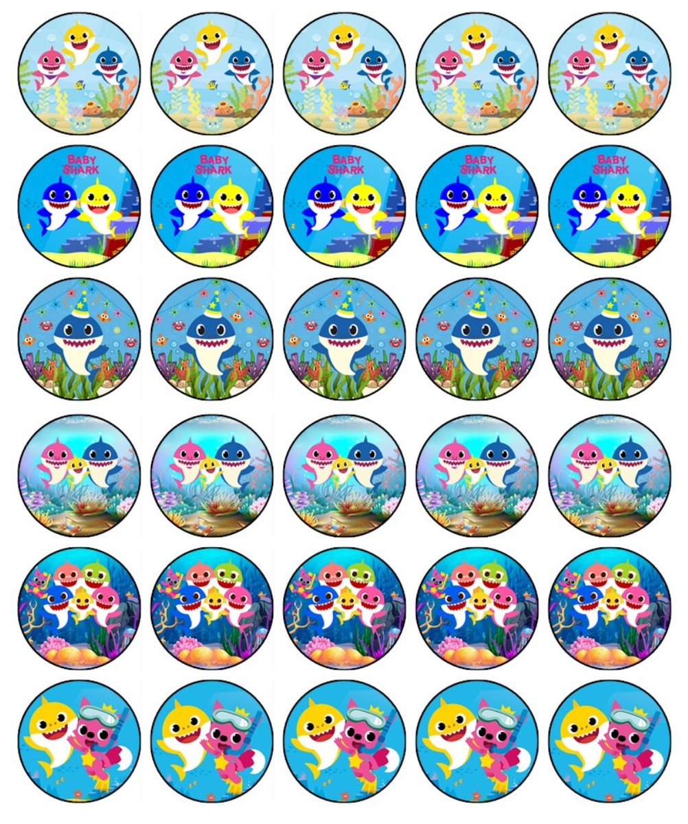 Baby Shark Cupcake Topper Edible Wafer Blue Birthday Cake Decoration (2 Sizes) | eBay baby-shark-cupcake-topper-edible-wafer-blue-birthday-cake-decoration-2-sizes-ebay