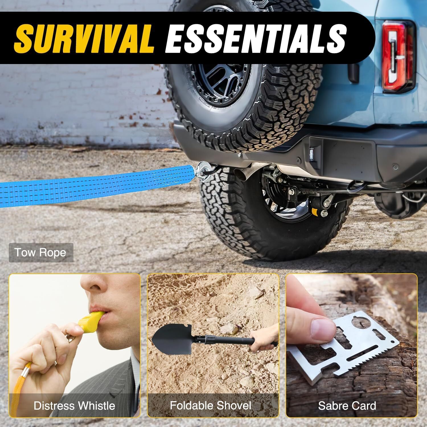 Nilight Car Emergency Kit with Roadside Safety Assistance Essential Tools