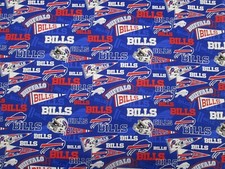 BUFFALO BILLS NFL 100 COTTON 1 YARD PIECE BLUE BRAND NEW DESIGN
