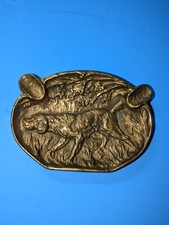 Cenicero de cigarros de latón vintage Lockwood Bronze Retriever Lab Pointer perro de caza
