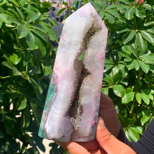 2.36LB Natural colour Fluorite Crystal obelisk crystal wand healing stan - 第 2/14 張圖片
