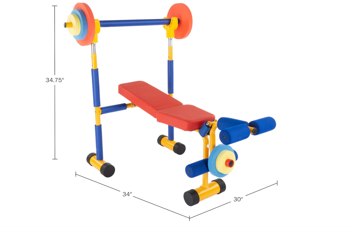 Fun & Fitness For Kids Exercise Equipment Weight Lifting Bench Set Toddler Gym