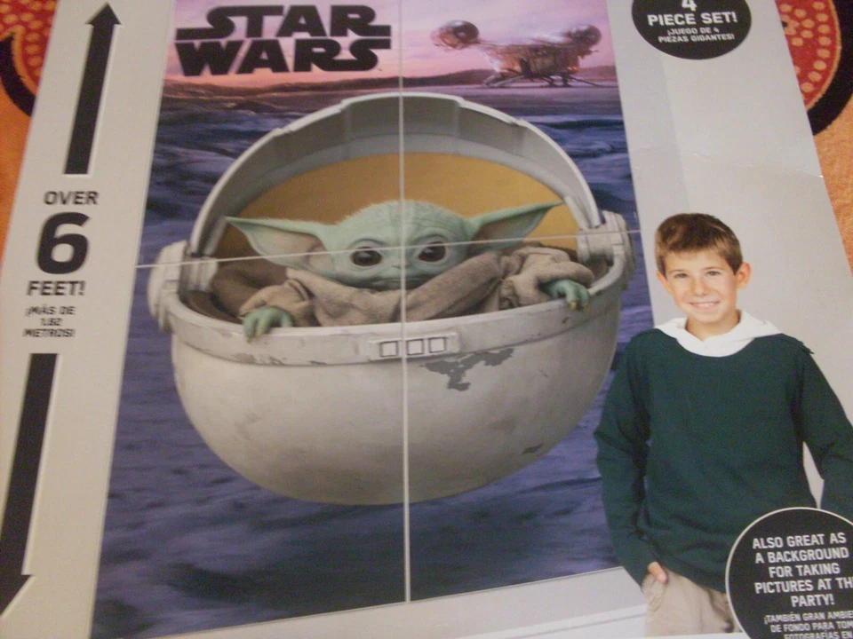 Star Wars Baby Yoda Escena Setter Mandaloriano Decoración de Pared Más de 6 Pies Foto 4 de 4