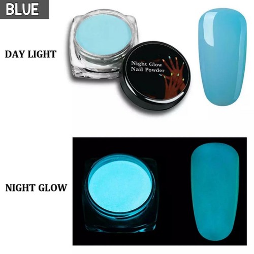 GLOW IN THE DARK Nail Powder Luminescent Neon Nails Fluorescent Glowing UK - Picture 23 of 31