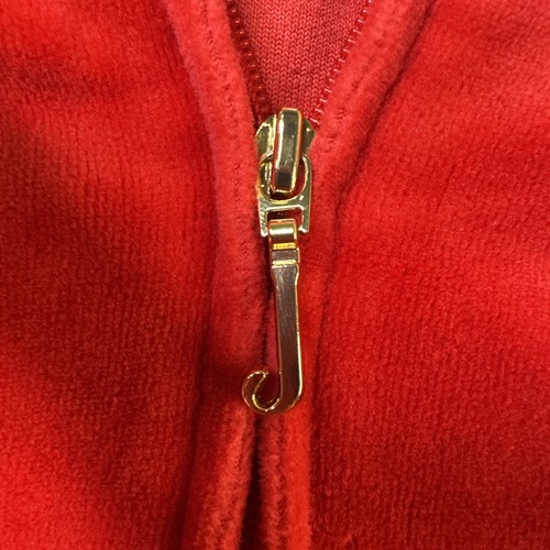 Juicy Couture Red Juicy Tracksuit Jacket Velour Velvet Kids Size XL (12/14) - Picture 3 of 8