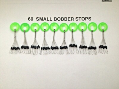 SIZE SMALL BOBBER STOPPERS ( BLACK 60 PCS 10 RINGS)  stops, running out fast