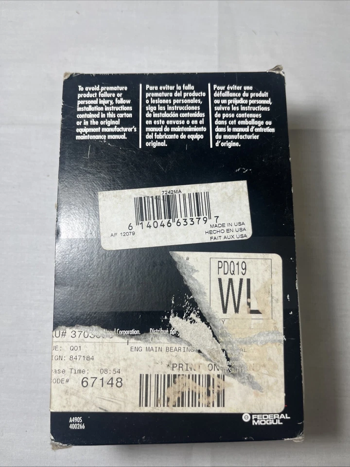 Engine Crankshaft Main Bearing Set Sealed Power 7242MA - Image 4 of 4