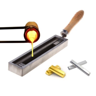 7'' Gold Silver Metal Molding Groove Ingot Mould Jewelry Tools Size Adjustable