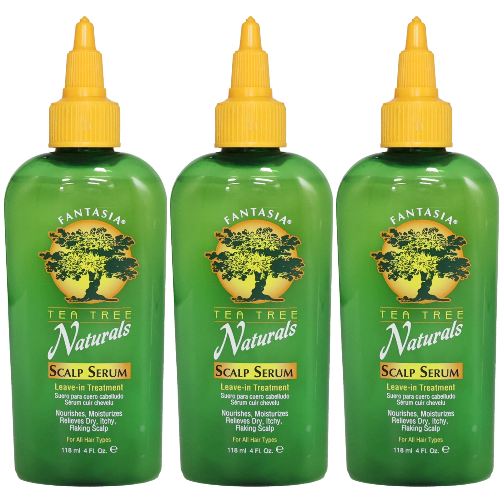 Fantasia Tea Tree Scalp Serum 4fl oz - Moisturizes Dry & Itchy Scalp & Hair -3PK