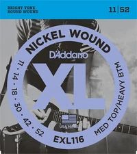 10 Sets D'Addario EXL116 Nickel Wound Med Top Heavy Bottom 11-52 Guitar Strings