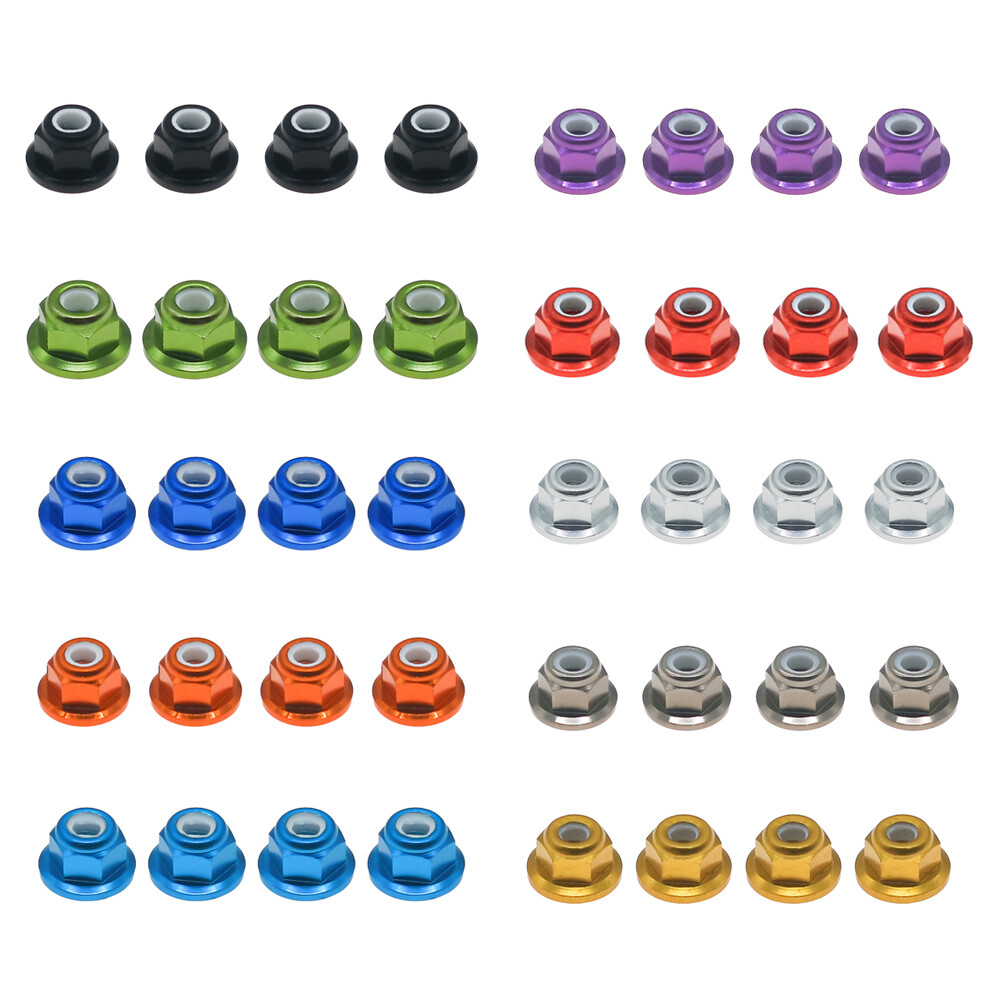 RCAWD FLANGED NYLOC LOCK NUT M4 4MM FOR 1-10 ARRMA 3s&Mega Vorteks Senton