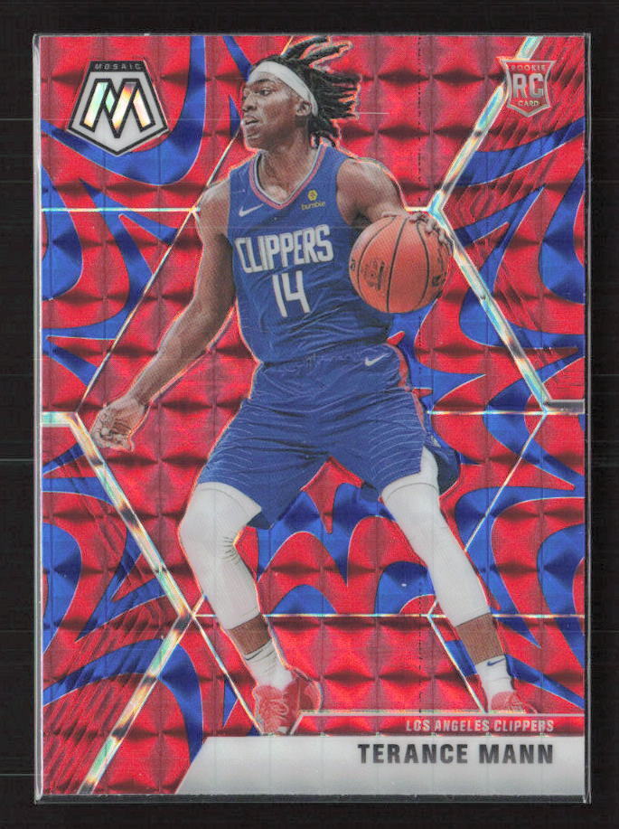 2019-20 Panini Mosaic #246 Terance Mann Reactive Blue Los Angeles Clippers RC