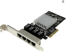 StarTech.com 4 Port PCIe Network Card - RJ45 Port - Intel i350 Chipset