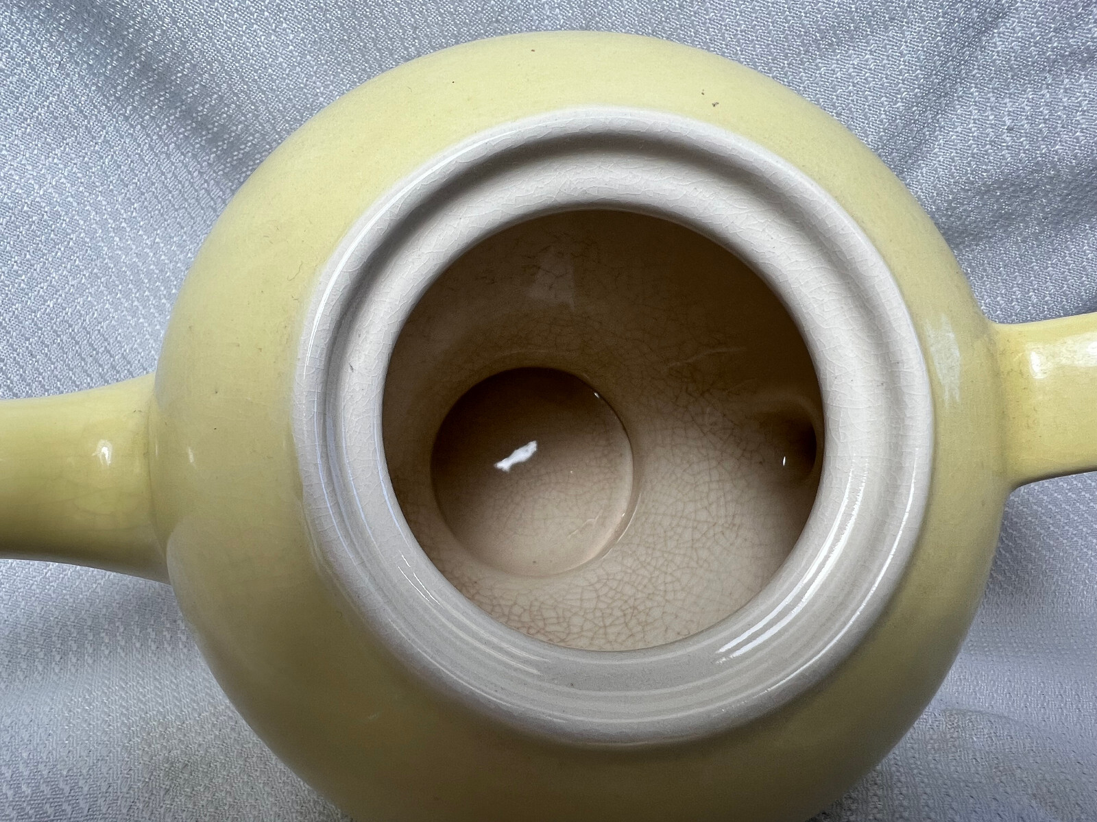 Vtg McCormick Teapot Infuser Yellow Baltimore MD With Strainer Insert