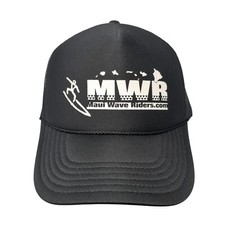 Maui Wave Riders Snapback Rope Trucker Hat Black One Size Mesh Back