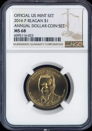 2016-P Ronald Reagan Dollar NGC MS68 Annual - 40th U.S President