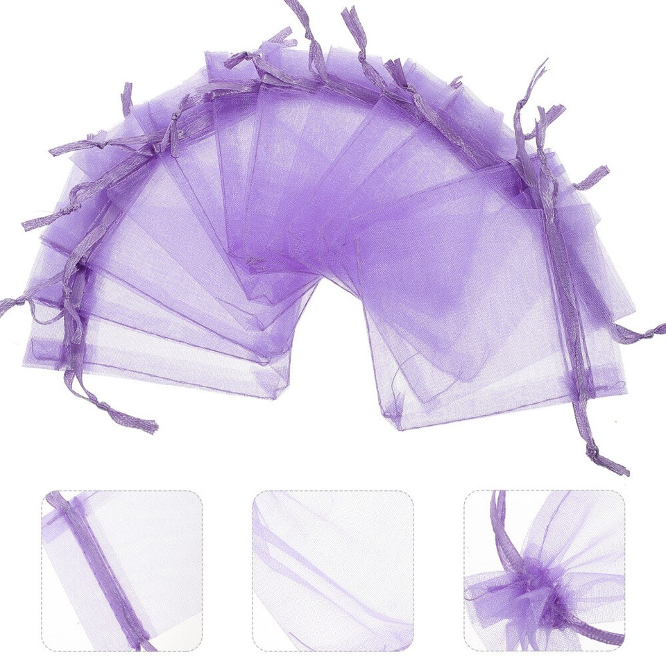 50 Pcs Candy Bags Packing Purple Organza Packaging Net Gift eBay