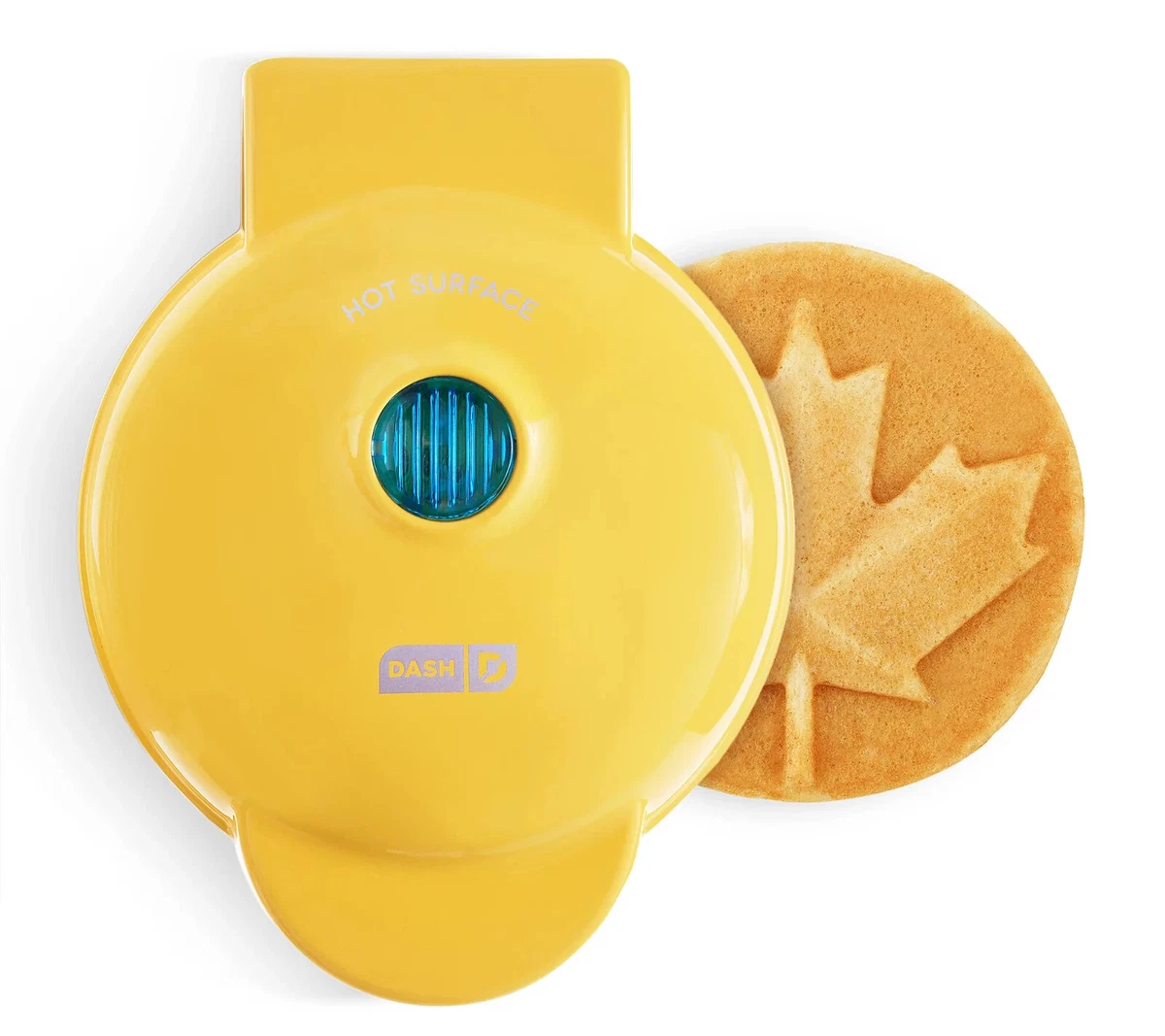 DASH 4 Mini (Leaf) Maker Round Griddle for Individual Pancakes, Cookies  -Yellow