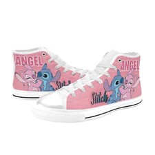 Stitch And Angel Custom High Top Canvas Sneaker Shoes For Women