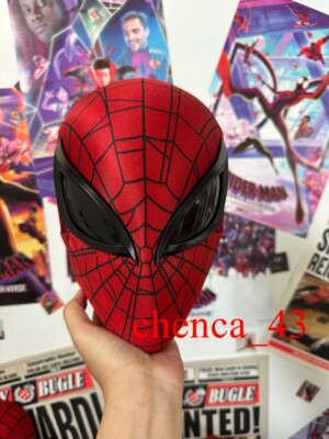 New Ultimate Spiderman Mask with Face Shell Eye Lenses 1:1 Cosplay