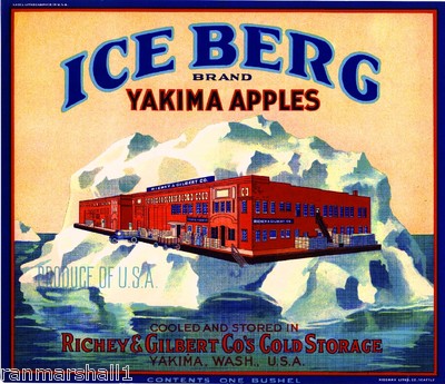 Yakima Washington Ice Berg Apple Fruit Crate Label Art Print