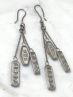 Tiffany & Co Sterling Silver 1837 Triple Bar Elements Necklace 