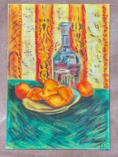 Vincent Van Gogh (Handmade) Mixed Media Paper Drawing Signed and Stamped