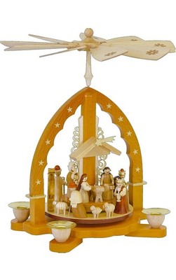 16033 - Richard Glaesser Pyramid - Nativity Scene - 10.5''H x 9.25''W x 9.25''