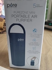 Pure Enrichment PureZone Mini Portable True HEPA Air Purifier Navy Blue