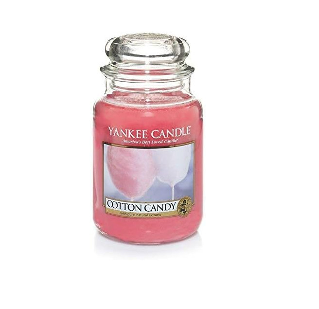 Yankee Candle COTTON CANDY Large Jar 22 Oz Pink Housewarmer 