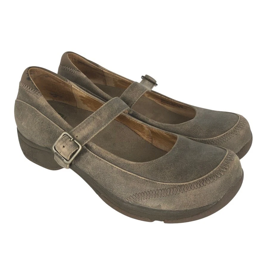 Dansko Women's 42 Brown Leather Mary Jane Clogs Comfort Slip Resistant Shoes - Image 2 of 4