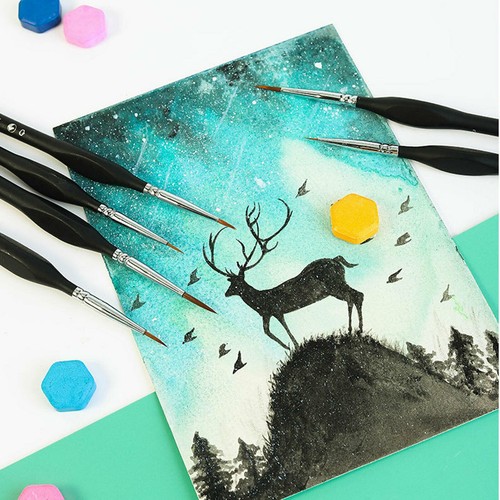6Pcs Extra Fine EF Tip Details Paint Miniatures Model Maker Painting Brush Pen B - Picture 12 of 12